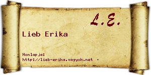 Lieb Erika névjegykártya